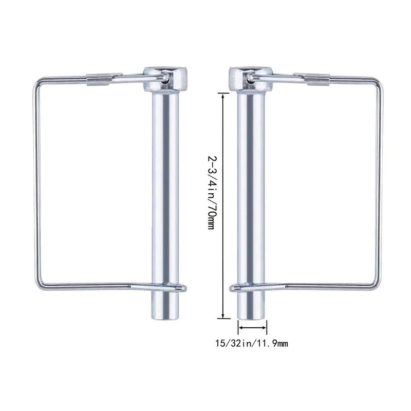 Truleego 2 Pack 15/32" x 2-3/4" Heavy Duty Trailer Hitch Lock Pin – High Strength Carbon Steel Safety Lock Pin for Secure Towing of Trailers, Boats, RVs, Utility Vehicles - Image 2